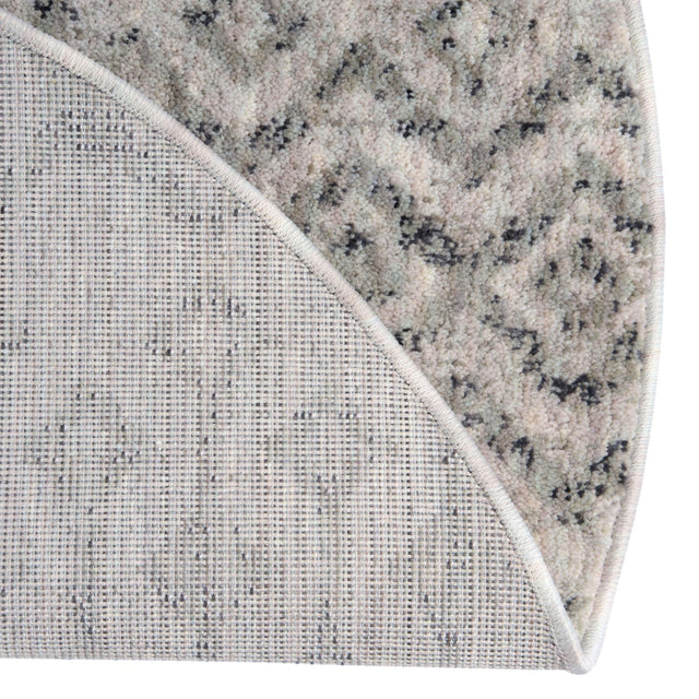 Ivory 7' x 7' Eco Trellis Round Area Rug 100% Recycled Space Dyed Polyester With Cotton Backing Geometric Pattern Eco-Friendly Carpet for Sale at Rug Engine