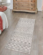 Ivory 2' x 6' Eco Trellis Runner Area Rug 100% Recycled Space Dyed Polyester With Cotton Backing Geometric Pattern Eco-Friendly Carpet for Sale at Rug Engine