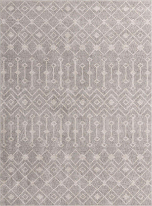 Gray 10' x 13' Eco Trellis Rectangle Area Rug 100% Recycled Space Dyed Polyester With Cotton Backing Geometric Pattern Eco-Friendly Carpet for Sale at Rug Engine
