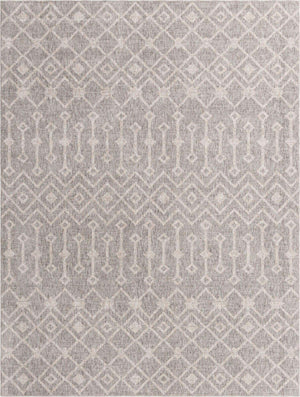 Gray 7' 10 x 10' Eco Trellis Rectangle Area Rug 100% Recycled Space Dyed Polyester With Cotton Backing Geometric Pattern Eco-Friendly Carpet for Sale at Rug Engine