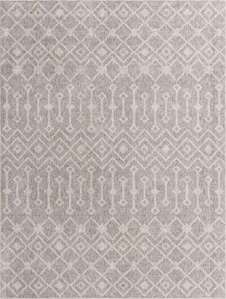 Gray 7' 10 x 10' Eco Trellis Rectangle Area Rug 100% Recycled Space Dyed Polyester With Cotton Backing Geometric Pattern Eco-Friendly Carpet for Sale at Rug Engine