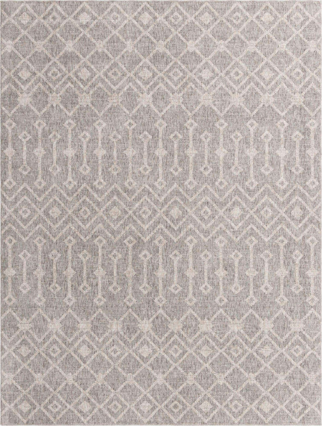 Gray 7' 10 x 10' Eco Trellis Rectangle Area Rug 100% Recycled Space Dyed Polyester With Cotton Backing Geometric Pattern Eco-Friendly Carpet for Sale at Rug Engine