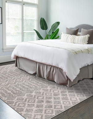 Gray 2' x 3' Eco Trellis Rectangle Area Rug 100% Recycled Space Dyed Polyester With Cotton Backing Geometric Pattern Eco-Friendly Carpet for Sale at Rug Engine