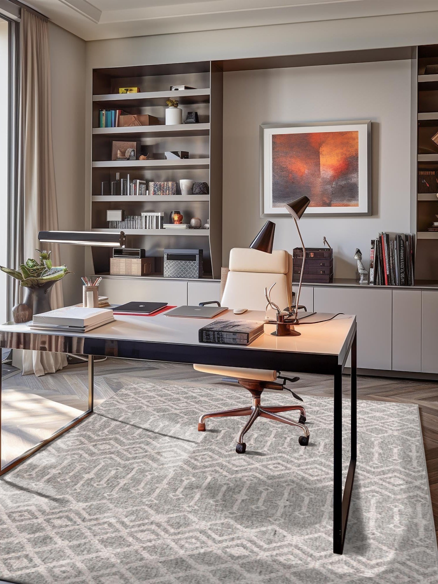 Gray 2' x 3' Eco Trellis Rectangle Area Rug 100% Recycled Space Dyed Polyester With Cotton Backing Geometric Pattern Eco-Friendly Carpet for Sale at Rug Engine