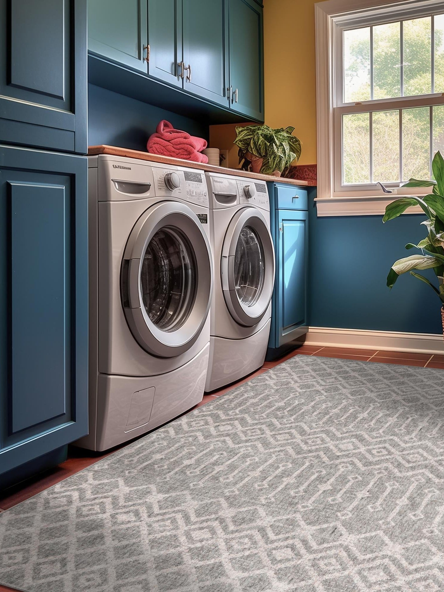 Gray 2' x 3' Eco Trellis Rectangle Area Rug 100% Recycled Space Dyed Polyester With Cotton Backing Geometric Pattern Eco-Friendly Carpet for Sale at Rug Engine