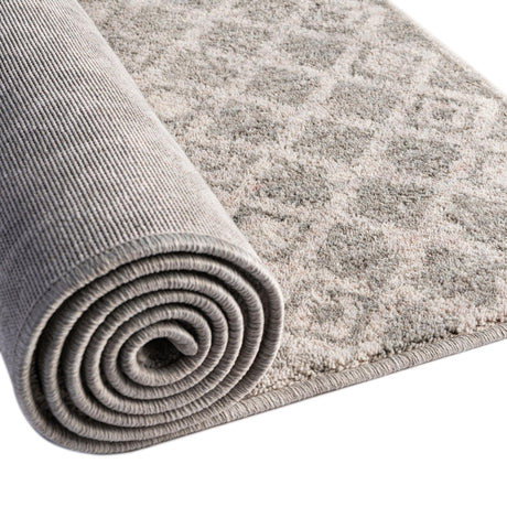 Gray 2' x 3' Eco Trellis Rectangle Area Rug 100% Recycled Space Dyed Polyester With Cotton Backing Geometric Pattern Eco-Friendly Carpet for Sale at Rug Engine