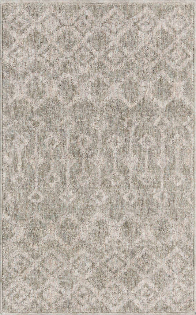 Gray 2' x 3' Eco Trellis Rectangle Area Rug 100% Recycled Space Dyed Polyester With Cotton Backing Geometric Pattern Eco-Friendly Carpet for Sale at Rug Engine