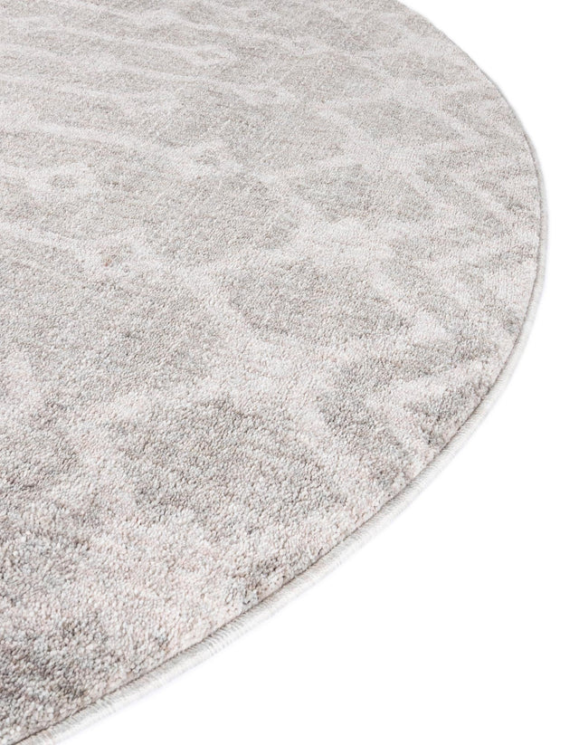 Gray 7' x 7' Eco Trellis Round Area Rug 100% Recycled Space Dyed Polyester With Cotton Backing Geometric Pattern Eco-Friendly Carpet for Sale at Rug Engine