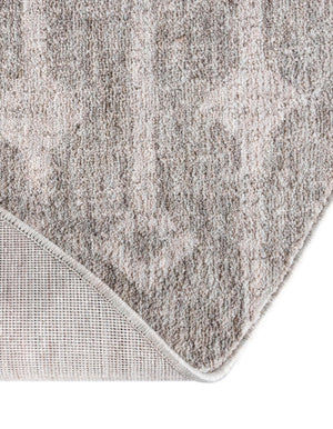 Gray 7' x 7' Eco Trellis Round Area Rug 100% Recycled Space Dyed Polyester With Cotton Backing Geometric Pattern Eco-Friendly Carpet for Sale at Rug Engine