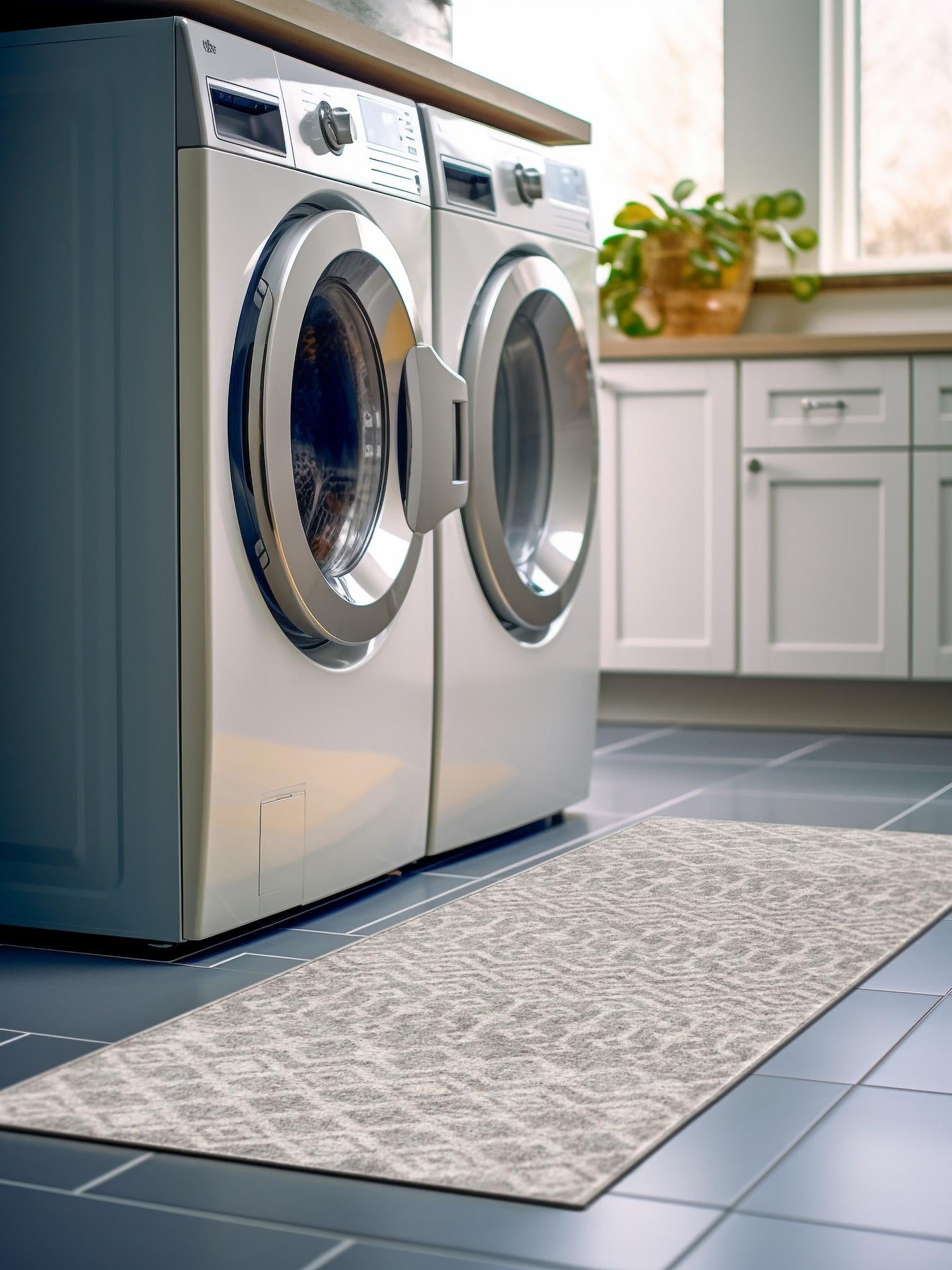 Gray 2' 7 x 12' Eco Trellis Runner Area Rug 100% Recycled Space Dyed Polyester With Cotton Backing Geometric Pattern Eco-Friendly Carpet for Sale at Rug Engine