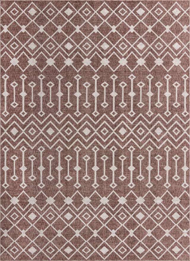 Dusty Rose 10' x 13' Eco Trellis Rectangle Area Rug 100% Recycled Space Dyed Polyester With Cotton Backing Geometric Pattern Eco-Friendly Carpet for Sale at Rug Engine