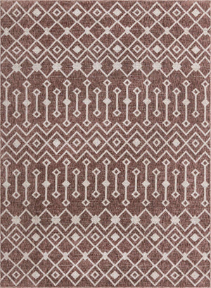 Dusty Rose 7' 10 x 10' Eco Trellis Rectangle Area Rug 100% Recycled Space Dyed Polyester With Cotton Backing Geometric Pattern Eco-Friendly Carpet for Sale at Rug Engine