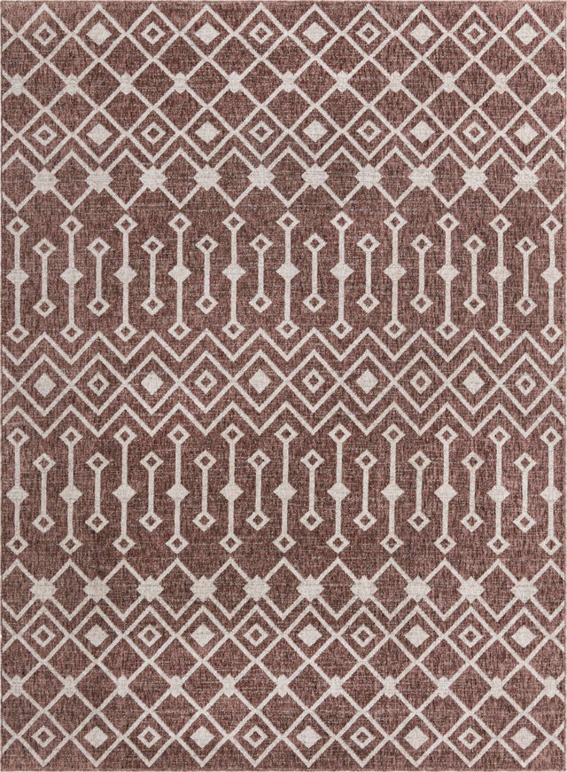 Dusty Rose 7' 10 x 10' Eco Trellis Rectangle Area Rug 100% Recycled Space Dyed Polyester With Cotton Backing Geometric Pattern Eco-Friendly Carpet for Sale at Rug Engine