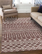 Dusty Rose 2' x 3' Eco Trellis Rectangle Area Rug 100% Recycled Space Dyed Polyester With Cotton Backing Geometric Pattern Eco-Friendly Carpet for Sale at Rug Engine
