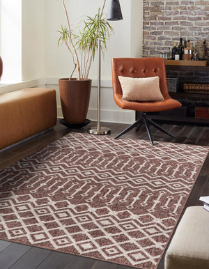 Dusty Rose 10' x 13' Eco Trellis Rectangle Area Rug 100% Recycled Space Dyed Polyester With Cotton Backing Geometric Pattern Eco-Friendly Carpet for Sale at Rug Engine
