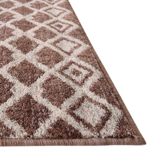 Dusty Rose 5' 3 x 8' Eco Trellis Rectangle Area Rug 100% Recycled Space Dyed Polyester With Cotton Backing Geometric Pattern Eco-Friendly Carpet for Sale at Rug Engine