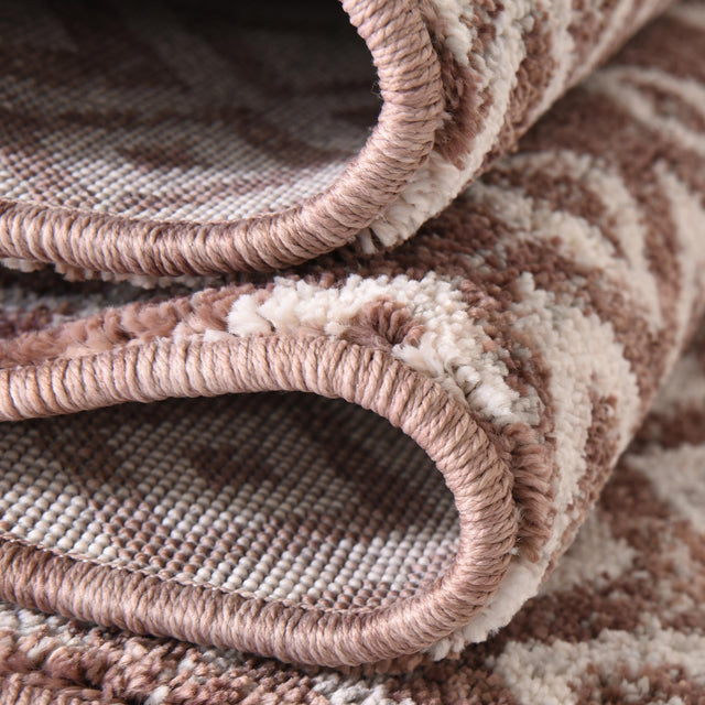 Dusty Rose 5' 3 x 8' Eco Trellis Rectangle Area Rug 100% Recycled Space Dyed Polyester With Cotton Backing Geometric Pattern Eco-Friendly Carpet for Sale at Rug Engine