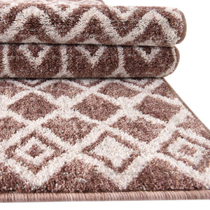Dusty Rose 10' x 13' Eco Trellis Rectangle Area Rug 100% Recycled Space Dyed Polyester With Cotton Backing Geometric Pattern Eco-Friendly Carpet for Sale at Rug Engine