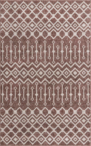 Dusty Rose 5' 3 x 8' Eco Trellis Rectangle Area Rug 100% Recycled Space Dyed Polyester With Cotton Backing Geometric Pattern Eco-Friendly Carpet for Sale at Rug Engine