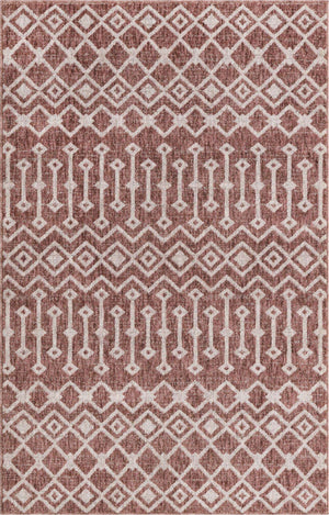 Dusty Rose 4' x 6' Eco Trellis Rectangle Area Rug 100% Recycled Space Dyed Polyester With Cotton Backing Geometric Pattern Eco-Friendly Carpet for Sale at Rug Engine