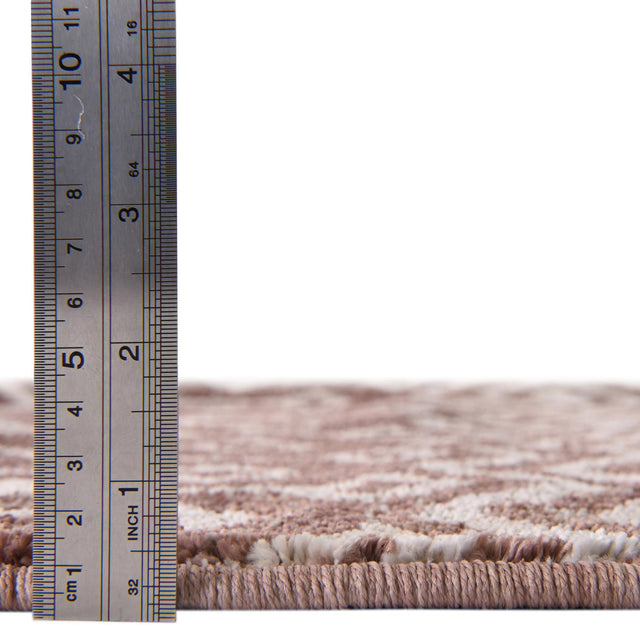 Dusty Rose 3' 3 x 3' 3 Eco Trellis Round Area Rug 100% Recycled Space Dyed Polyester With Cotton Backing Geometric Pattern Eco-Friendly Carpet for Sale at Rug Engine