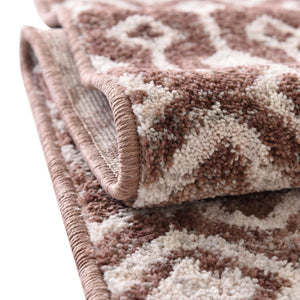 Dusty Rose 7' x 7' Eco Trellis Round Area Rug 100% Recycled Space Dyed Polyester With Cotton Backing Geometric Pattern Eco-Friendly Carpet for Sale at Rug Engine