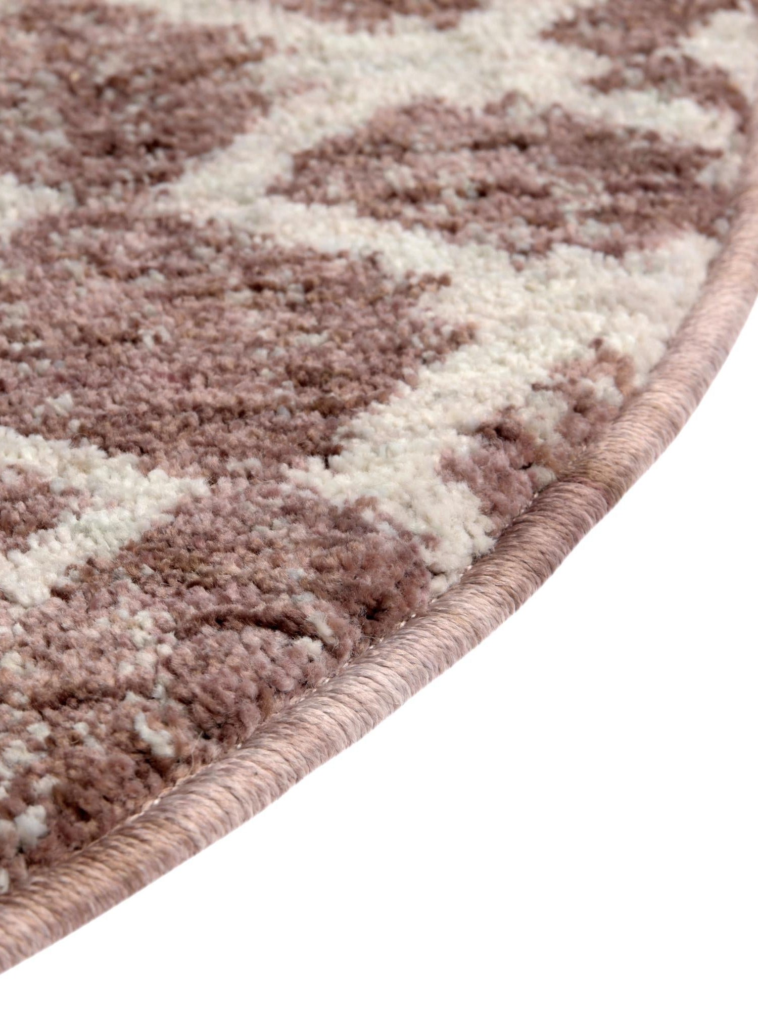 Dusty Rose 7' x 7' Eco Trellis Round Area Rug 100% Recycled Space Dyed Polyester With Cotton Backing Geometric Pattern Eco-Friendly Carpet for Sale at Rug Engine