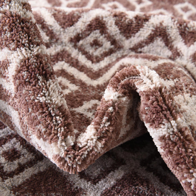 Dusty Rose 3' 3 x 3' 3 Eco Trellis Round Area Rug 100% Recycled Space Dyed Polyester With Cotton Backing Geometric Pattern Eco-Friendly Carpet for Sale at Rug Engine