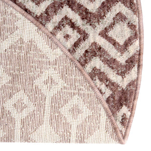 Dusty Rose 7' x 7' Eco Trellis Round Area Rug 100% Recycled Space Dyed Polyester With Cotton Backing Geometric Pattern Eco-Friendly Carpet for Sale at Rug Engine