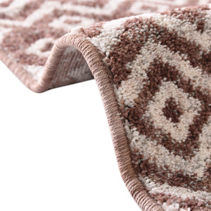 Dusty Rose 3' 3 x 3' 3 Eco Trellis Round Area Rug 100% Recycled Space Dyed Polyester With Cotton Backing Geometric Pattern Eco-Friendly Carpet for Sale at Rug Engine