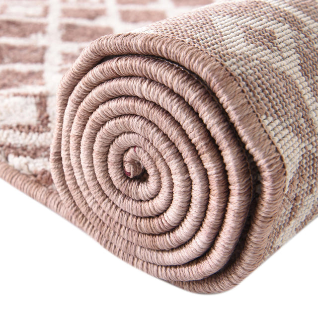 Dusty Rose 3' 3 x 3' 3 Eco Trellis Round Area Rug 100% Recycled Space Dyed Polyester With Cotton Backing Geometric Pattern Eco-Friendly Carpet for Sale at Rug Engine