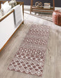 Dusty Rose 2' x 8' Eco Trellis Runner Area Rug 100% Recycled Space Dyed Polyester With Cotton Backing Geometric Pattern Eco-Friendly Carpet for Sale at Rug Engine