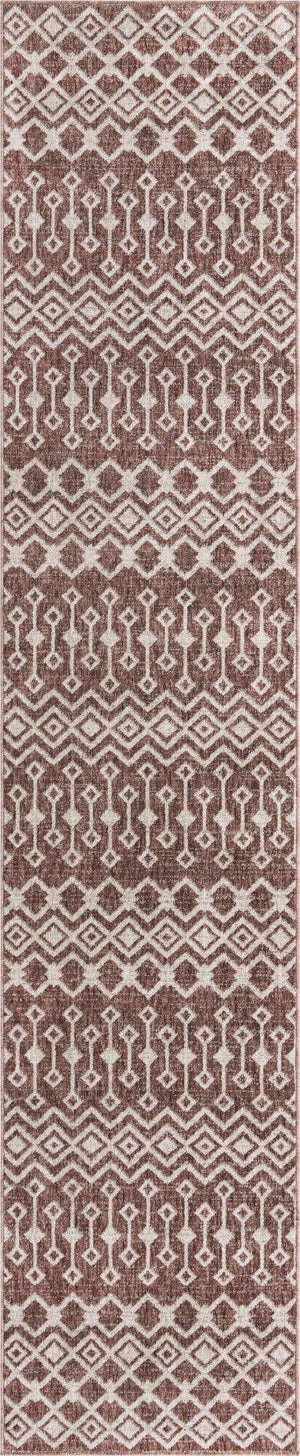 Dusty Rose 2' 7 x 12' Eco Trellis Runner Area Rug 100% Recycled Space Dyed Polyester With Cotton Backing Geometric Pattern Eco-Friendly Carpet for Sale at Rug Engine