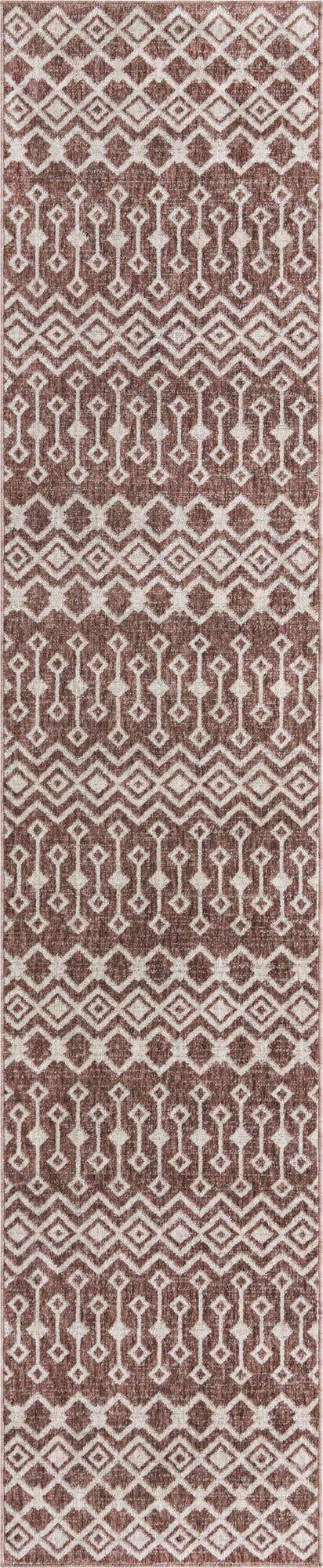 Dusty Rose 2' 7 x 12' Eco Trellis Runner Area Rug 100% Recycled Space Dyed Polyester With Cotton Backing Geometric Pattern Eco-Friendly Carpet for Sale at Rug Engine