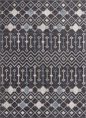 Charcoal Gray 10' x 13' Eco Trellis Rectangle Area Rug 100% Recycled Space Dyed Polyester With Cotton Backing Geometric Pattern Eco-Friendly Carpet for Sale at Rug Engine