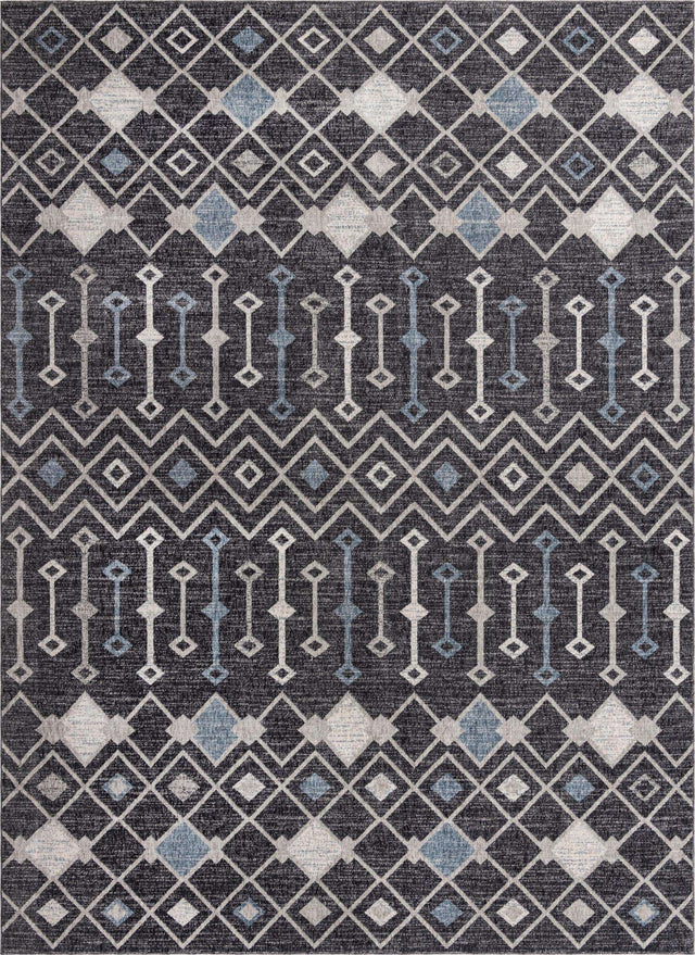 Charcoal Gray 10' x 13' Eco Trellis Rectangle Area Rug 100% Recycled Space Dyed Polyester With Cotton Backing Geometric Pattern Eco-Friendly Carpet for Sale at Rug Engine
