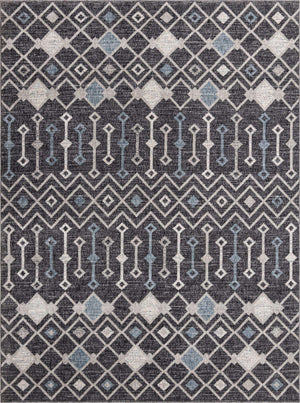 Charcoal Gray 7' 10 x 10' Eco Trellis Rectangle Area Rug 100% Recycled Space Dyed Polyester With Cotton Backing Geometric Pattern Eco-Friendly Carpet for Sale at Rug Engine