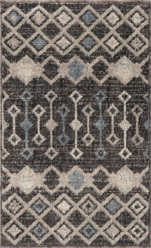 Charcoal Gray 2' x 3' Eco Trellis Rectangle Area Rug 100% Recycled Space Dyed Polyester With Cotton Backing Geometric Pattern Eco-Friendly Carpet for Sale at Rug Engine