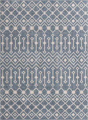 Harbor Blue 7' 10 x 10' Eco Trellis Rectangle Area Rug 100% Recycled Space Dyed Polyester With Cotton Backing Geometric Pattern Eco-Friendly Carpet for Sale at Rug Engine