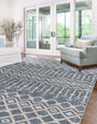 Harbor Blue 10' x 13' Eco Trellis Rectangle Area Rug 100% Recycled Space Dyed Polyester With Cotton Backing Geometric Pattern Eco-Friendly Carpet for Sale at Rug Engine