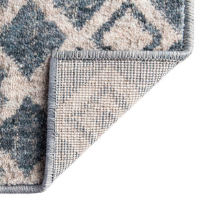 Harbor Blue 4' x 6' Eco Trellis Rectangle Area Rug 100% Recycled Space Dyed Polyester With Cotton Backing Geometric Pattern Eco-Friendly Carpet for Sale at Rug Engine