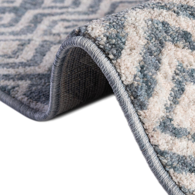 Harbor Blue 4' x 6' Eco Trellis Rectangle Area Rug 100% Recycled Space Dyed Polyester With Cotton Backing Geometric Pattern Eco-Friendly Carpet for Sale at Rug Engine