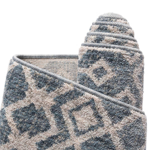Harbor Blue 4' x 6' Eco Trellis Rectangle Area Rug 100% Recycled Space Dyed Polyester With Cotton Backing Geometric Pattern Eco-Friendly Carpet for Sale at Rug Engine