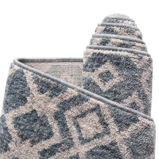 Harbor Blue 4' x 6' Eco Trellis Rectangle Area Rug 100% Recycled Space Dyed Polyester With Cotton Backing Geometric Pattern Eco-Friendly Carpet for Sale at Rug Engine