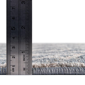 Harbor Blue 3' 3 x 3' 3 Eco Trellis Round Area Rug 100% Recycled Space Dyed Polyester With Cotton Backing Geometric Pattern Eco-Friendly Carpet for Sale at Rug Engine