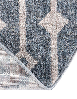 Harbor Blue 7' x 7' Eco Trellis Round Area Rug 100% Recycled Space Dyed Polyester With Cotton Backing Geometric Pattern Eco-Friendly Carpet for Sale at Rug Engine
