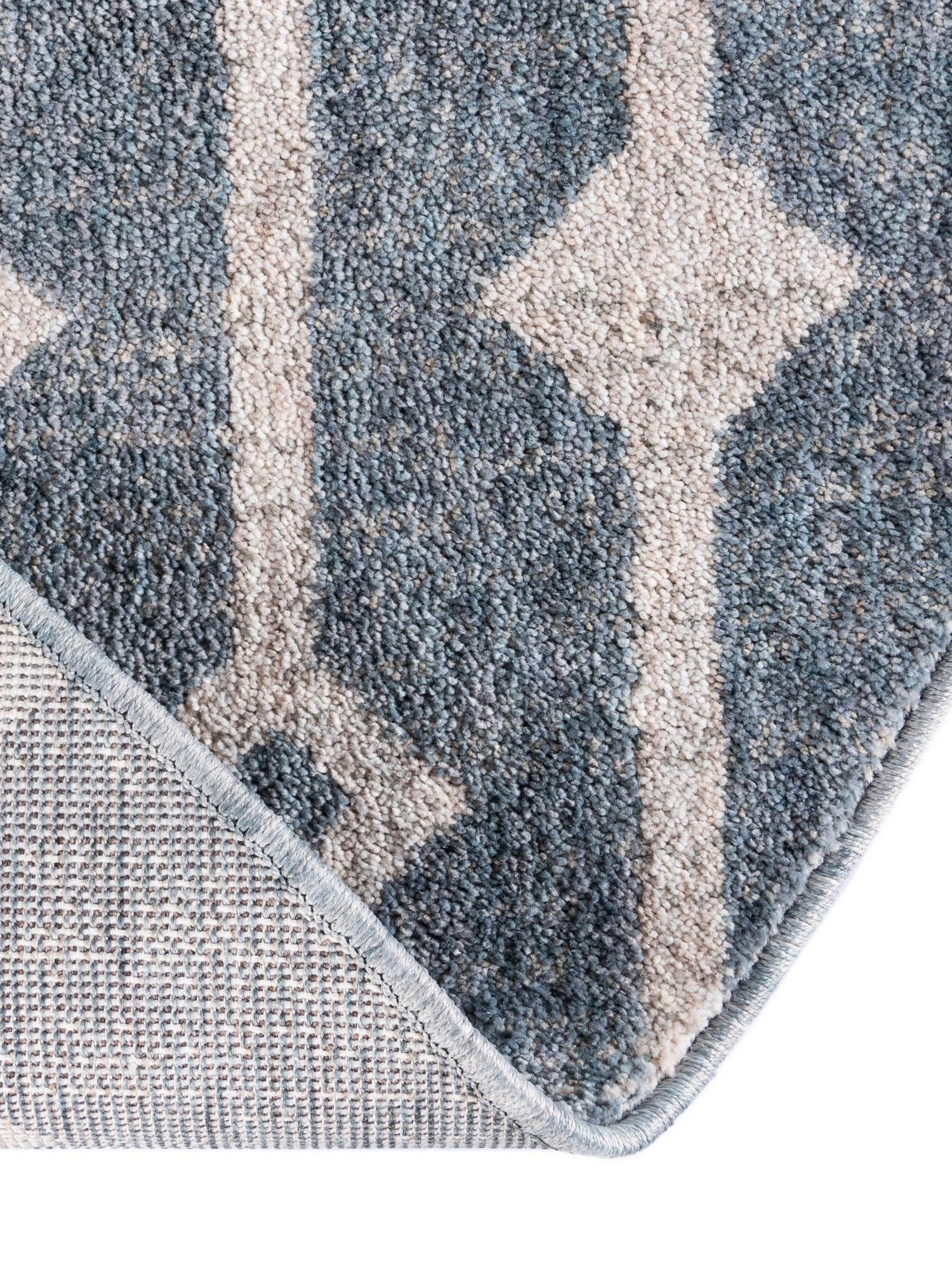 Harbor Blue 3' 3 x 3' 3 Eco Trellis Round Area Rug 100% Recycled Space Dyed Polyester With Cotton Backing Geometric Pattern Eco-Friendly Carpet for Sale at Rug Engine