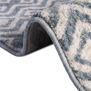 Harbor Blue 2' x 8' Eco Trellis Runner Area Rug 100% Recycled Space Dyed Polyester With Cotton Backing Geometric Pattern Eco-Friendly Carpet for Sale at Rug Engine