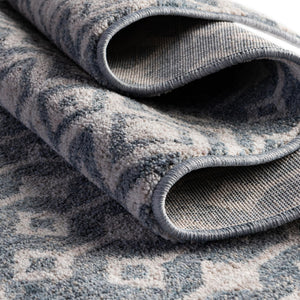 Harbor Blue 2' x 8' Eco Trellis Runner Area Rug 100% Recycled Space Dyed Polyester With Cotton Backing Geometric Pattern Eco-Friendly Carpet for Sale at Rug Engine