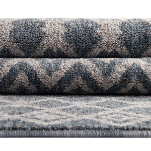 Harbor Blue 2' x 8' Eco Trellis Runner Area Rug 100% Recycled Space Dyed Polyester With Cotton Backing Geometric Pattern Eco-Friendly Carpet for Sale at Rug Engine